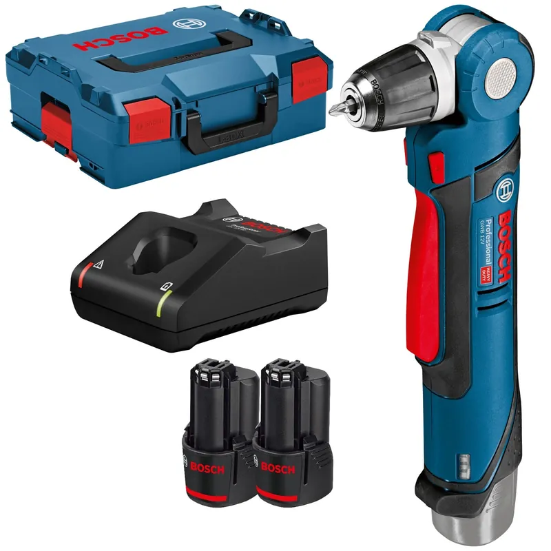 Neuheit Bosch Akku-Winkelbohrmaschine GWB 12V-10 12 V / 2x 3,0 Ah Akku + Ladegerät in L-Boxx