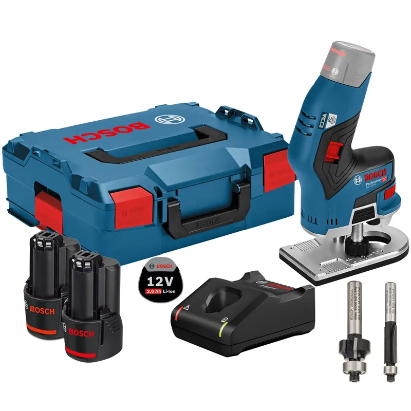 Bosch Akku-Kantenfräse GKF 12V-8 12 V / 2x 2,0 Ah Akku + Ladegerät inkl. 2x Fräser in L-Boxx Jetzt Kaufen