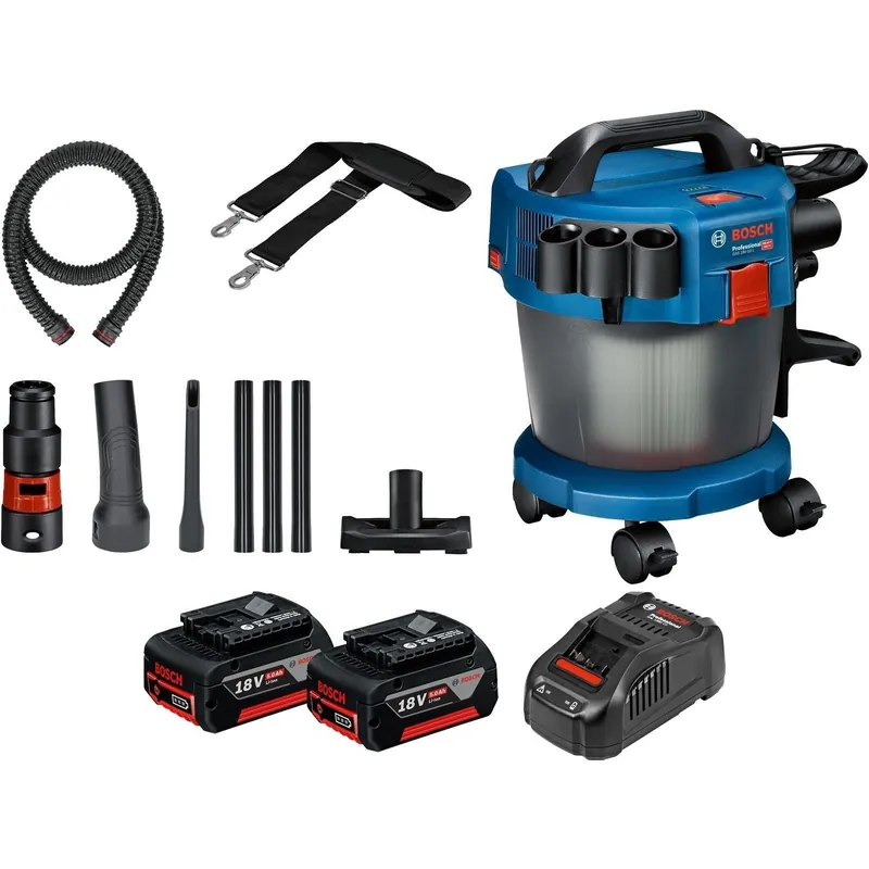 Bosch Akku-Staubsauger GAS 18V-10 L / 2x 5,0 Ah Akku + Ladegerät inkl. Zubehör-Set 14tlg. Ausverkauf