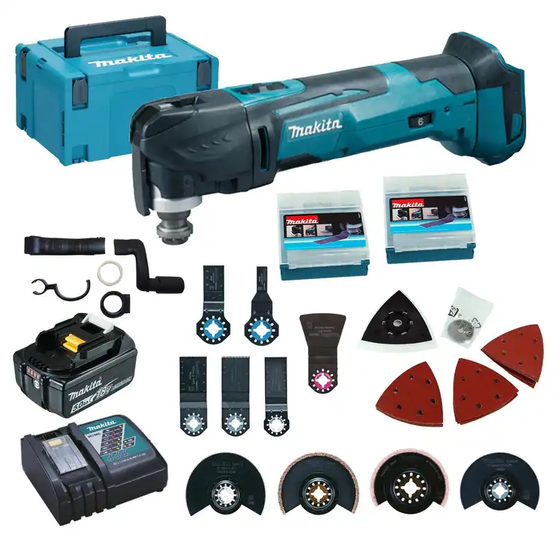 Abverkauf Makita DTM51RT1J3 Akku-Multifunktionswerkzeug 18 V / 1x 5,0 Ah Akku + Ladegerät im Makpac