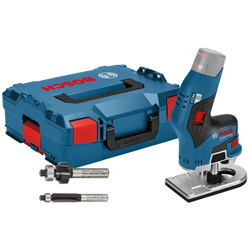 Wochenendangebot Bosch Akku-Kantenfräse GKF 12V-8 Solo inkl. 2x Fräser in L-Boxx
