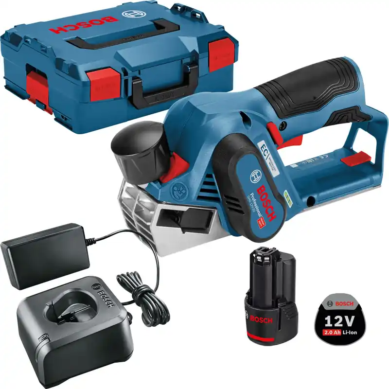 Preisreduziert Bosch Akku-Hobel GHO 12V-20 12 V / 1x 2,0 Ah Akku + Ladegerät in L-Boxx