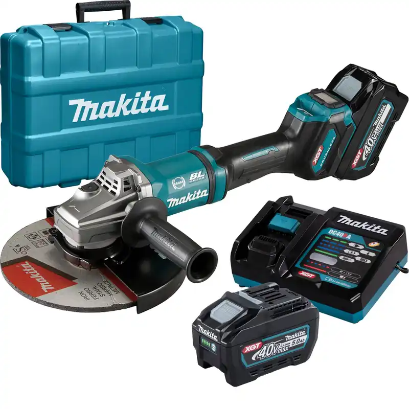 Garantierte Lieferung Makita GA038GT201 Akku-Winkelschleifer Ø 230 mm 40 V max. / 2x 5,0 Ah Akku + Ladegerät in Koffer