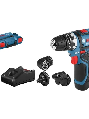 Bosch Akku-Bohrschrauber GSR 12V-15 FC FlexiClick / 2x 2,0 Ah Akku + Ladegerät inkl. Zubehör in L-Boxx - 06019F6000 Top-Seller