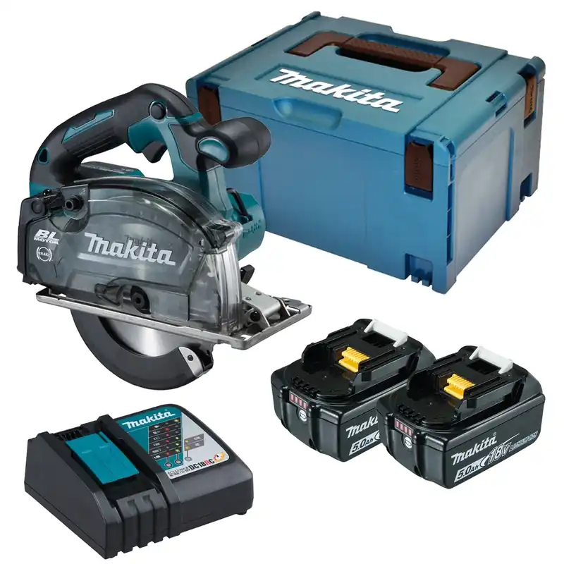 Makita DCS553RTJ Akku-Metallhandkreissäge 18 V Ø 150 mm / 2x 5,0 Ah Akku + Ladegerät im Makpac Letzte Chance