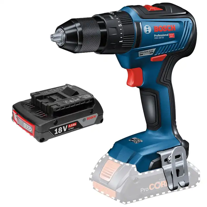 Must-Have Bosch Akku-Schlagbohrschrauber GSB 18V-55 / 1x 2,0 Ah Akku