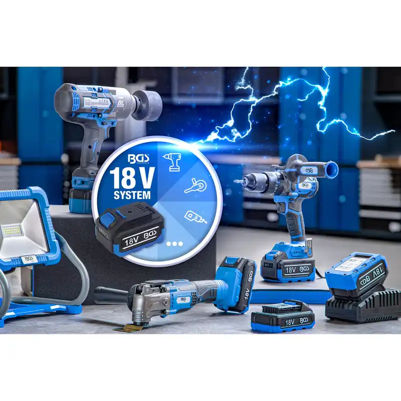 Top-Preis BGS Akku-Exzenter-Poliermaschinen-Satz | bürstenlos | 18 V | mit Akku und Schnell-Ladegerät - 7394