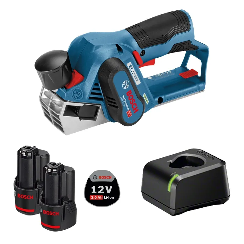 Garantierte Lieferung Bosch Akku-Hobel GHO 12V-20 12 V / 2x 2,0 Ah Akku + Ladegerät