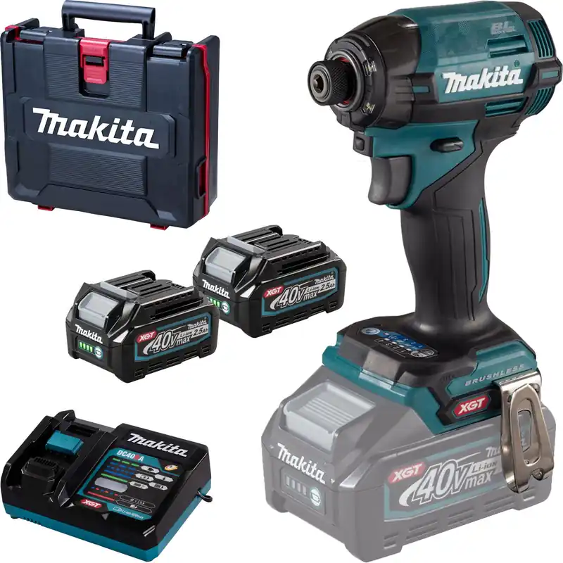 Makita TD002GD202 Akku-Schlagschrauber 40 V max. / 2x 2,5 Ah Akku + Ladegerät im Transportkoffer Nur Für Kurze Zeit