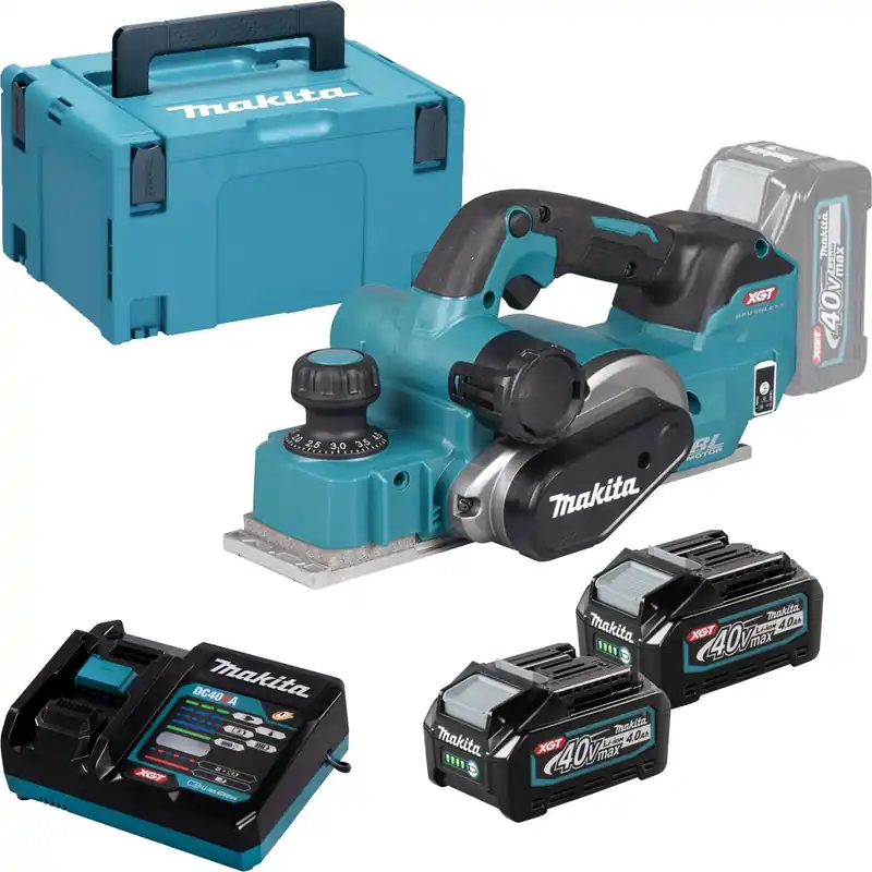 Makita KP001GM201 Akku-Hobel 40V max. / 2x 4,0 Ah Akku + Ladegerät im MAKPAC Wochenendangebot