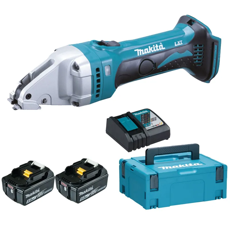 Makita DJS101RTJ Akku-Blechschere 1,0 mm 18 V / 2x 5,0 Ah Akku + Ladegerät im Makpac Kostenloser Rückversand