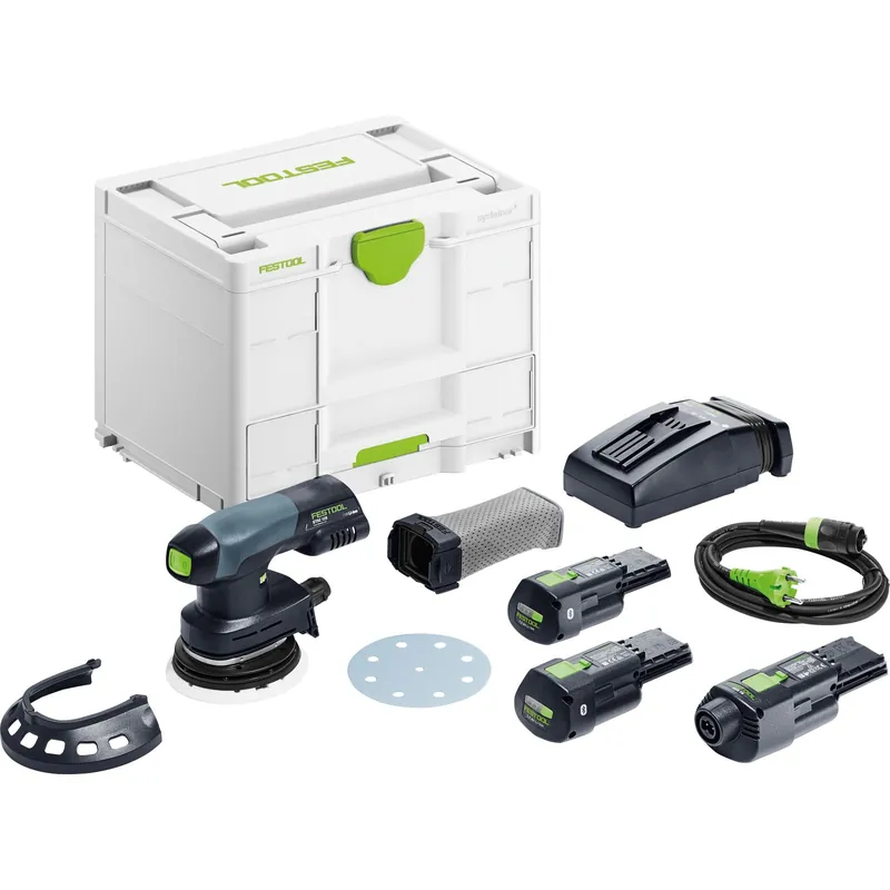 Festool Akku-Exzenterschleifer ETSC 125 3,0 I-Set / 2x 3,0 Ah Akku + Ladegerät im Systainer - 578142 Zertifiziert