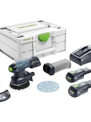Zertifiziert Festool Akku-Exzenterschleifer ETSC 125 3,0 I-Plus / 2x 3,0 Ah Akku + Ladegerät + Zubehör im Systainer - 577694