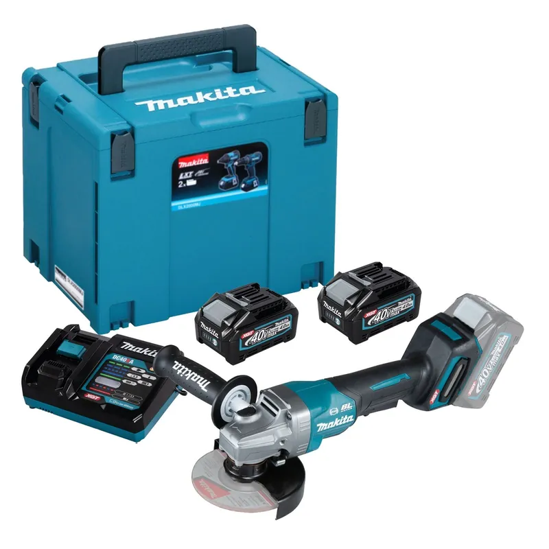 Makita GA013GM201 Akku-Winkelschleifer Ø 125 mm 40 V / 2x 4,0 Ah Akku + Ladegerät im Makpac Bestseller