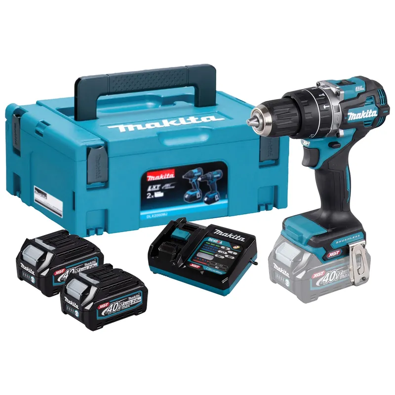 Jetzt Bestellen Makita HP002GA202 Akku-Schlagbohrschrauber 40V max. / 2x 2,0 Ah Akku + Ladegerät im Makpac