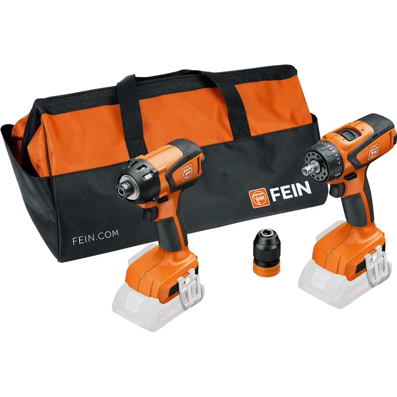 Finale Aktion FEIN Vorteils-Combo Akku: Akku-Schlagschrauber ASCD 18-200 W4 & Akku-Bohrschrauber ASCM 18 QSW Solo in Tasche - 99100000835
