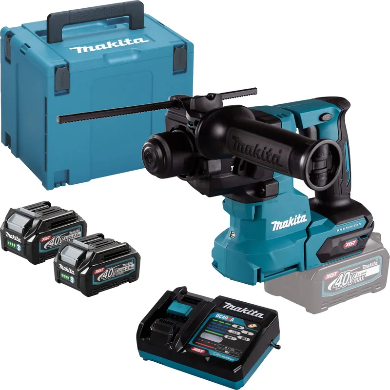 Neu Makita HR010GD201 Akku-Kombihammer SDS-PLUS 40 V max. / 2x 2,5 Ah + Ladegerät im MAKPAC