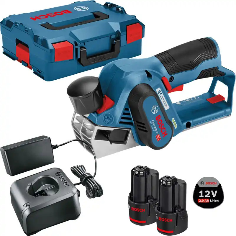 Bosch Akku-Hobel GHO 12V-20 12 V / 2x 2,0 Ah Akku + Ladegerät in L-Boxx Finale Aktion