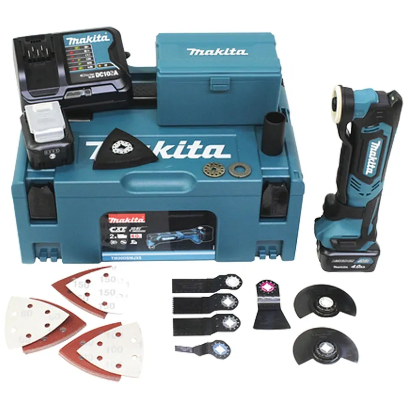 Sofort Bestellen Makita TM30DSMJX5 Akku-Multifunktionswerkzeug 12 V / 2x 4,0 Ah Akku + Ladegerät inkl. Zubehör-Set 14tlg. im Makpac