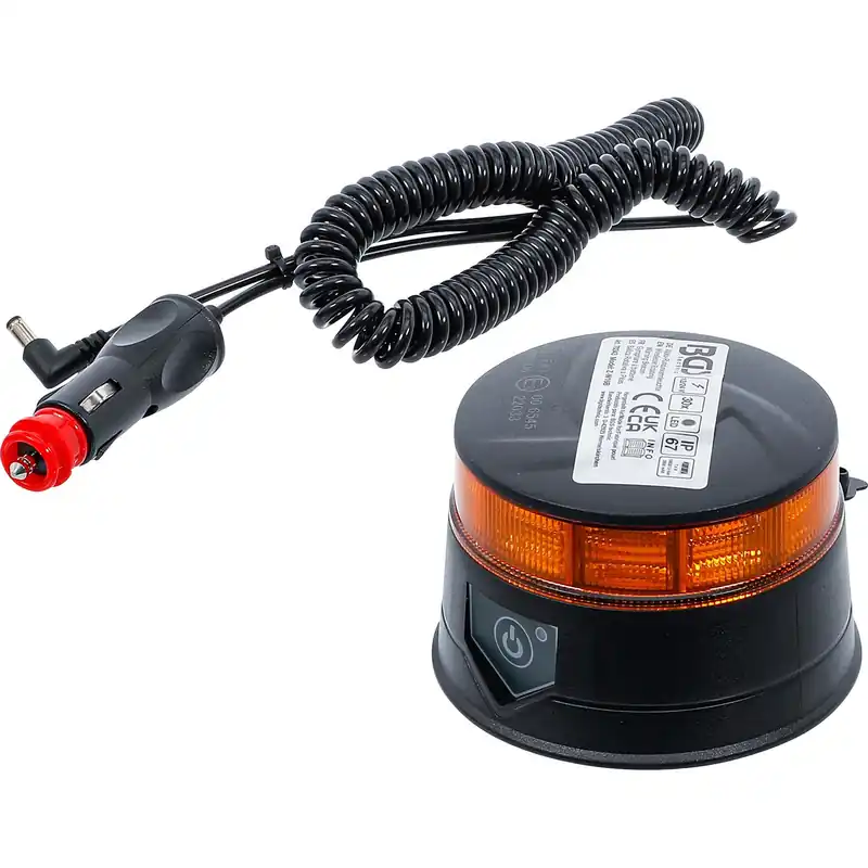Meistverkauft BGS Akku-Rundumkennleuchte gelb mit Magnet 12 V / 24 V Ø 130 mm - 70343
