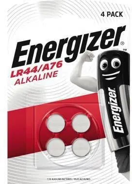 Energizer Knopfzelle LR44/A76 E300141401 Alkali 4 St./Pack. Markenware