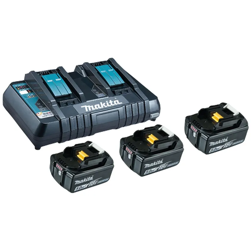 Neue Ware Makita Power Source-Kit Li 18 V / 3x 5,0 Ah Akku + Ladegerät - 198458-6