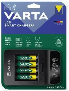 Varta Ladegerät LCD Smart Charger+ 57684101441 +4xAA 2.100mAh Markenprodukt
