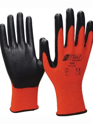 Aktuell Nitras Handschuhe Nitril rot / schwarz Foam Gr. 8 - 3510-8