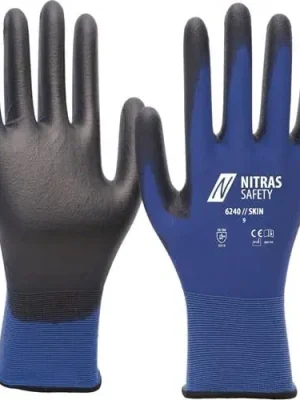 Nitras Handschuhe Skin blau / schwarz Gr. 10 - 6240-10 Begrenztes Angebot