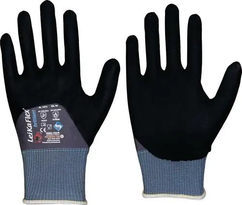 Aktuell LEIPOLD Handschuhe LeikaFlex Brilliant grau / schwarz PSA II Gr. 8 - 1472-8