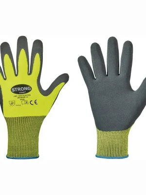 STRONGHAND Handschuhe Flexter neongelb / grau EN 388 PSA II Gr. 7 - 0530-07H Neu