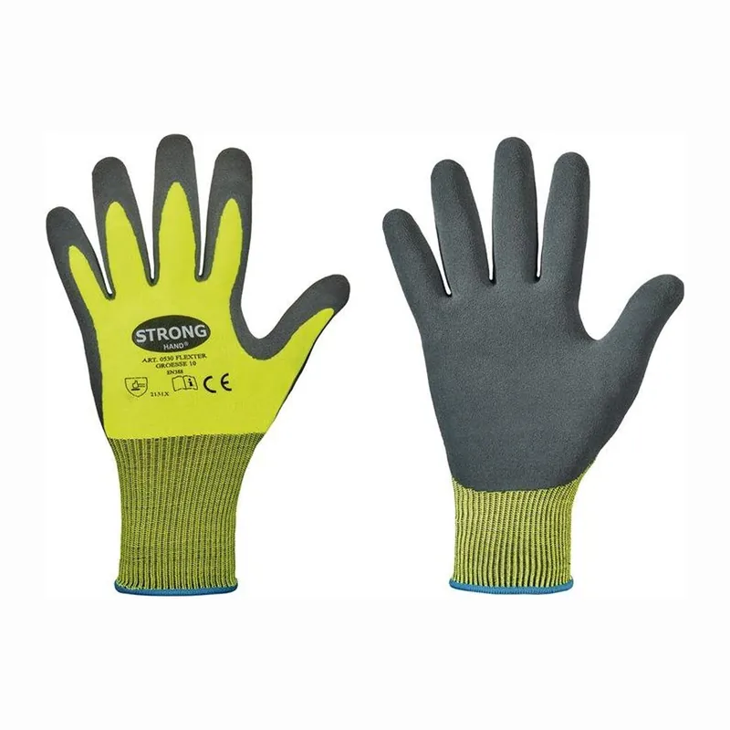 STRONGHAND Handschuhe Flexter neongelb / grau EN 388 PSA II Gr. 7 - 0530-07H Neu