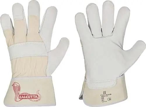 Saisonangebot STRONGHAND Handschuh CALCUTTA EN388 naturfarben Rindleder Doppelnaht gummierte Stulpe Gr.12 - 0157-12H