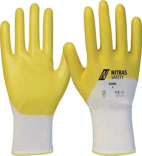 Nitras Handschuhe 03405 weiß / gelb EN 388 PSA II 12 Gr. 10 - 03405-10 Neuheit