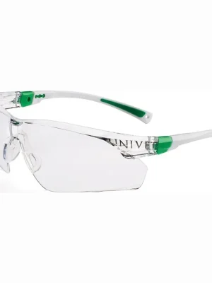 Univet Schutzbrille 506 UP EN 166 EN 170 Bügel weiß grün Scheibe klar Polycarbonat - 506U.03.00.00 Rabatt