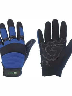 Solange Der Vorrat Reicht ELYSEE 1 Paar Kunstlederhandschuhe Master schwarz / blau Gr. 10 - 0870-10H