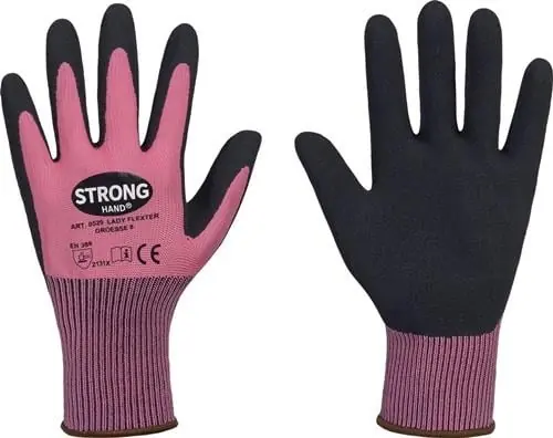 STRONGHAND Handschuhe LADY FLEXTER pink / schwarz EN 420 EN 388 PSA II Gr. 8 - 0529-08H Preis Gesenkt
