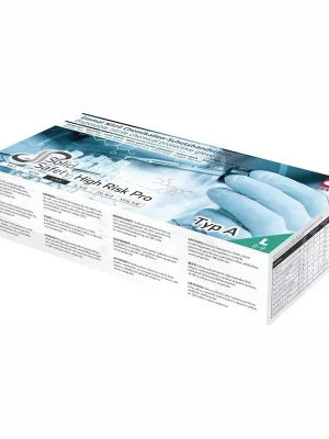 Billig AMPri 50x Einweghandschuhe HighRisk Pro Gr. L blau - 081307 GR. L