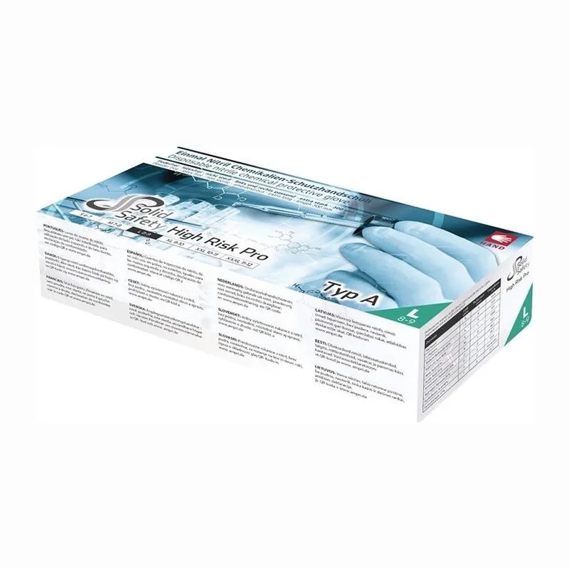 Billig AMPri 50x Einweghandschuhe HighRisk Pro Gr. L blau - 081307 GR. L