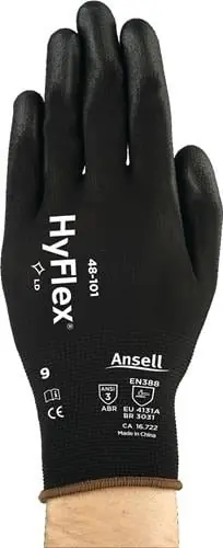 Markenware ANSELL Handschuhe HyFlex 48-101 Gr.9 schwarz EN 388 PSA II- 48-101-9