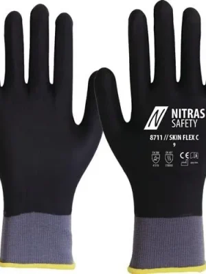 Angebot Nitras Handschuhe SKIN FLEX C grau / schwarz EN 388 PSA II Gr. 10 - 8711-10