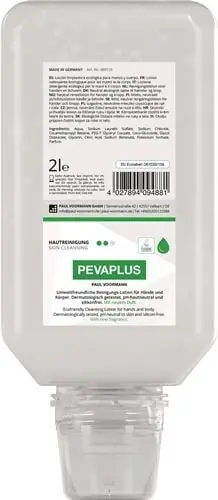 Abverkauf Handreinigung PEVAPLUS 2l silikonfrei,pH-neutral Softflasche PAUL VOORMANN