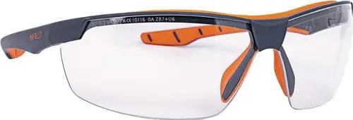 Sonderaktion Schutzbrille Flexor Plus EN 166 Fassung:dunkelgrau-orange Scheibe:klar PC INFIEL