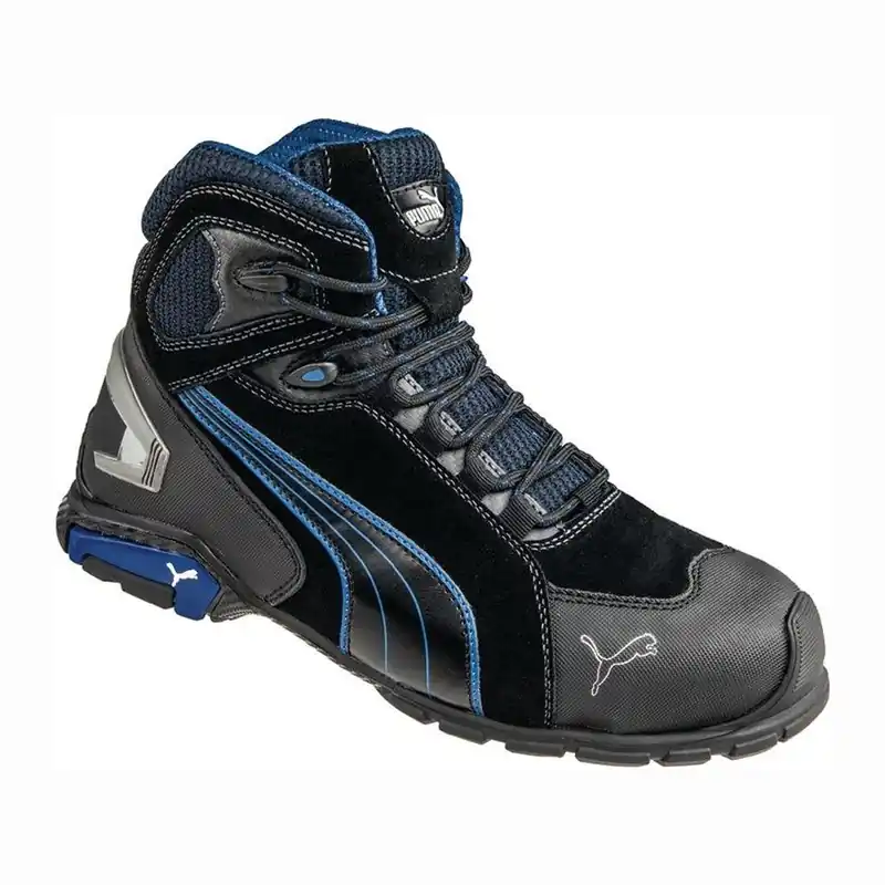 Neuheit PUMA Sicherheitsstiefel Rio Black Mid Größe 46 schwarz / blau - 63.225.0-46