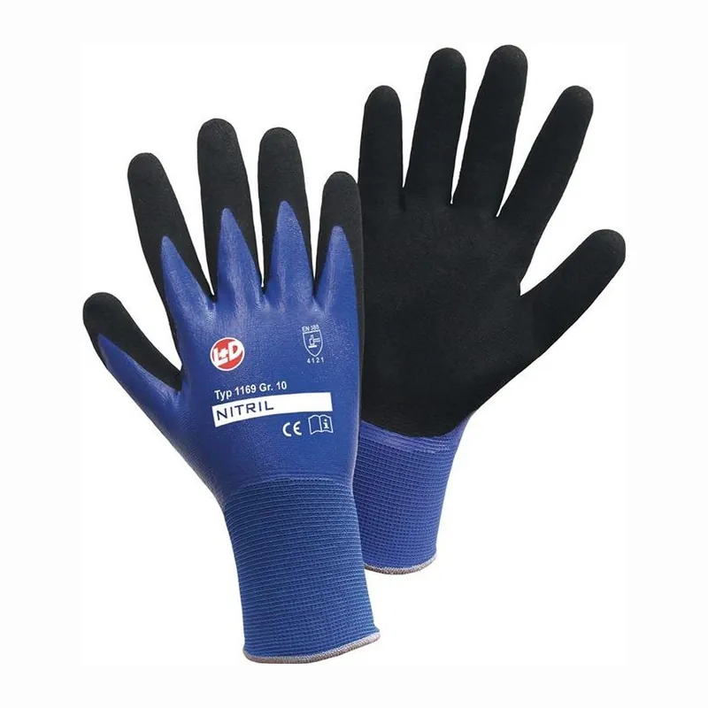 L+D Handschuhe Nitril Aqua blau / schwarz Gr. 9 - 1169-9 Finale Aktion