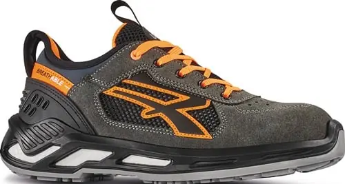 Expressversand U.POWER Sicherheitsschuh Ryder Gr.43 grau/orange S1P SRC ESD EN20345 Leder - RS20016-43
