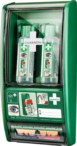 Augenspülstation H560xB290xT120ca.mm 2x0,5 l,1xPflasterspender CEDERROTH Kostenloser Versand