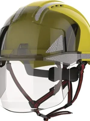 Kostenloser Versand Industriekletterhelm EVO® VISTAshield® Dualswitch™ gelb/rauch ABS