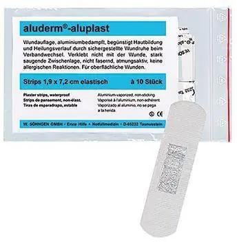 aluderm Pflasterstrip aluplast 1009166 1,9x7,2cm el. 10 St./Pack. Markenprodukt