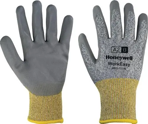 Schnittschutzhandschuhe Workeasy 13G GY PU A2/B Gr.10 grau/gelb EN 388 PSA II Zertifiziert